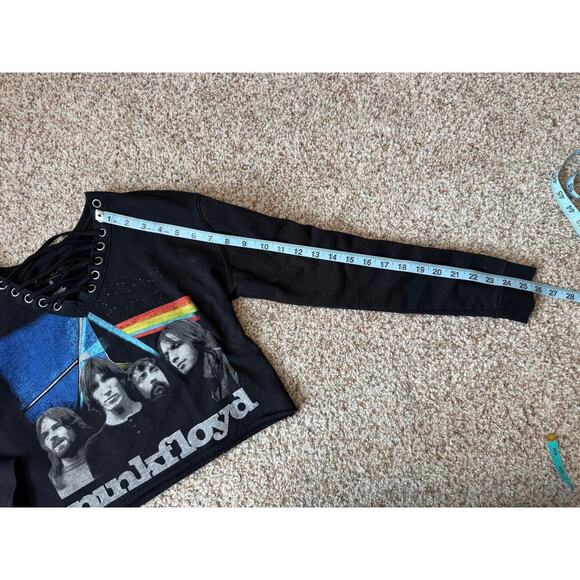 Pink Floyd Black Graphic Lace up neckline sweatshirt, size womens small - Picture 6 of 6